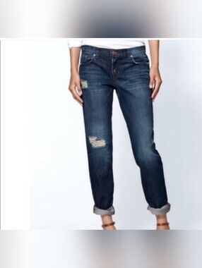J Brand Slouchy Boyfriend Aiden Blue Distressed Women's Jeans Size 29 EUC